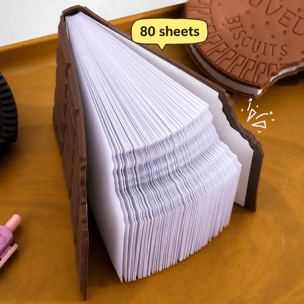 Multi-functional Chocolate/Cookie Shape Notebook with Scent Blank Inner Pagers Notepad Pocket Journal Students