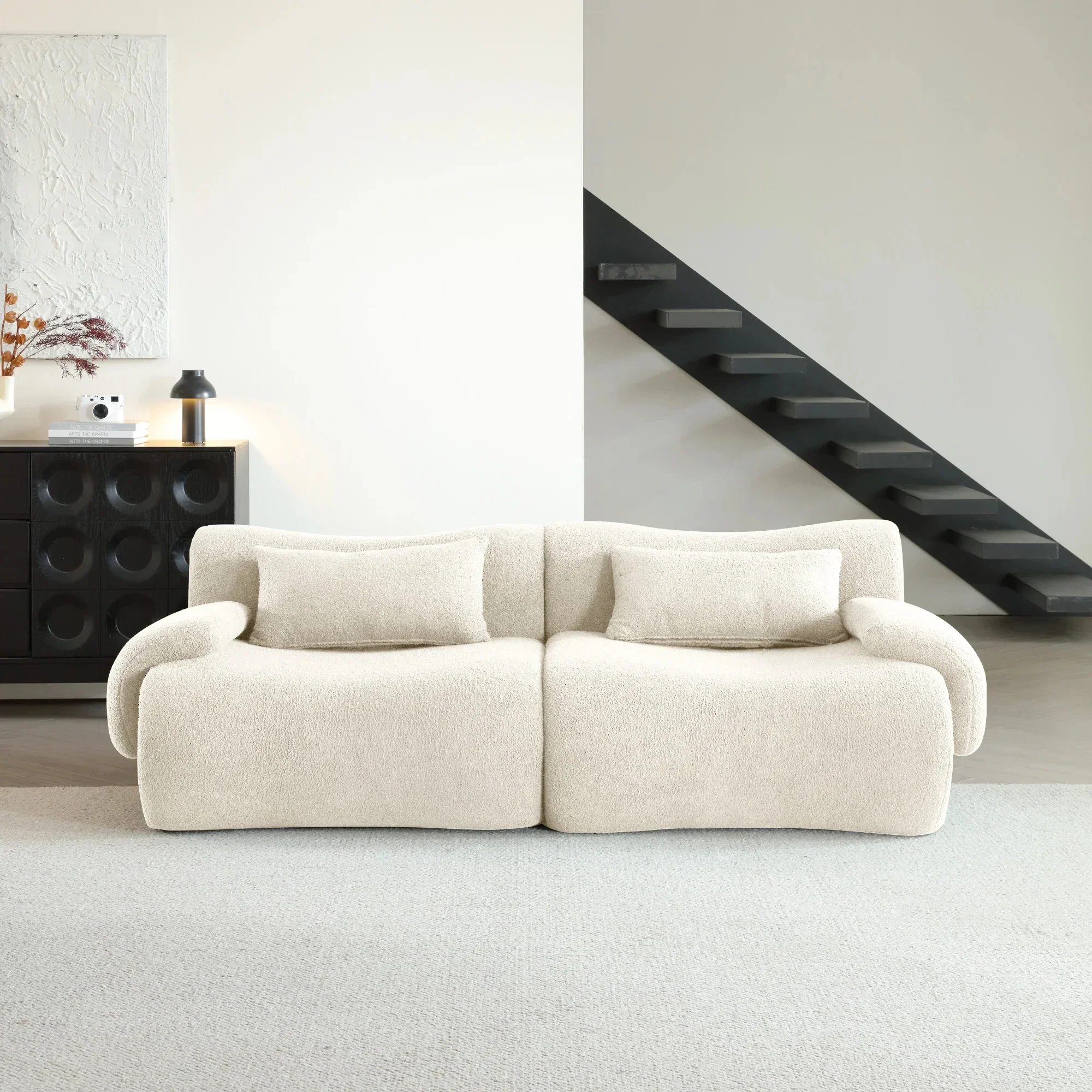 Hot-selling products Dutch velvet L sofa set Home furniture Three-seat rectangular combination fabric sofa