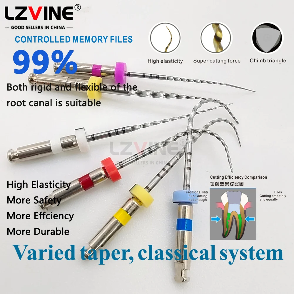 6pcs/set Dental Endodontic Glide Path Plus Silver Files Heat Activated Endodontic Rotary Files 21/25/31mm Dentistry Materials