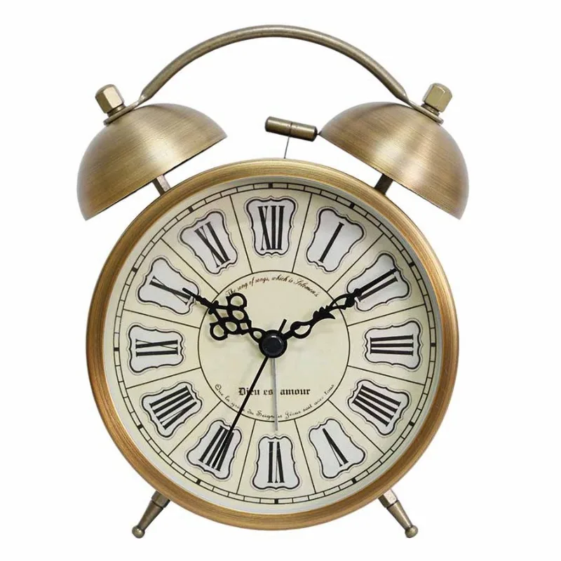 

Nordic retro metal alarm clock, children's student dormitory luminous clock, desk clock, bedroom 4.5-inch luminous bedside clock