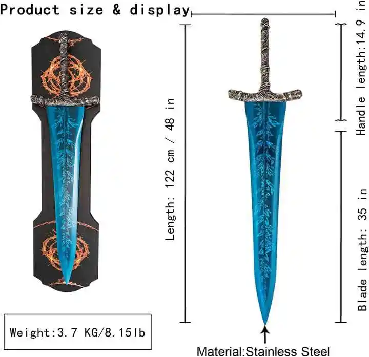 Hot Elden  Rings Sorcerer Dark Moon Greatsword Toys Sword Halloween Props and Birthday 122cm 3.7kgGifts  Collection Cosplay