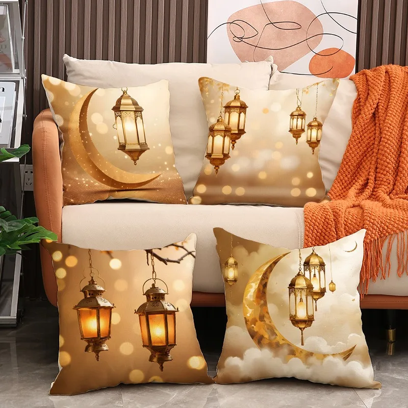 

2025 45cmx45cm Ramadan Kareem Pillow Ramadan Gift for Mom Dad Friend Ramadan House Home Room Decor Eid Al-Adha Islam Iftar Favor