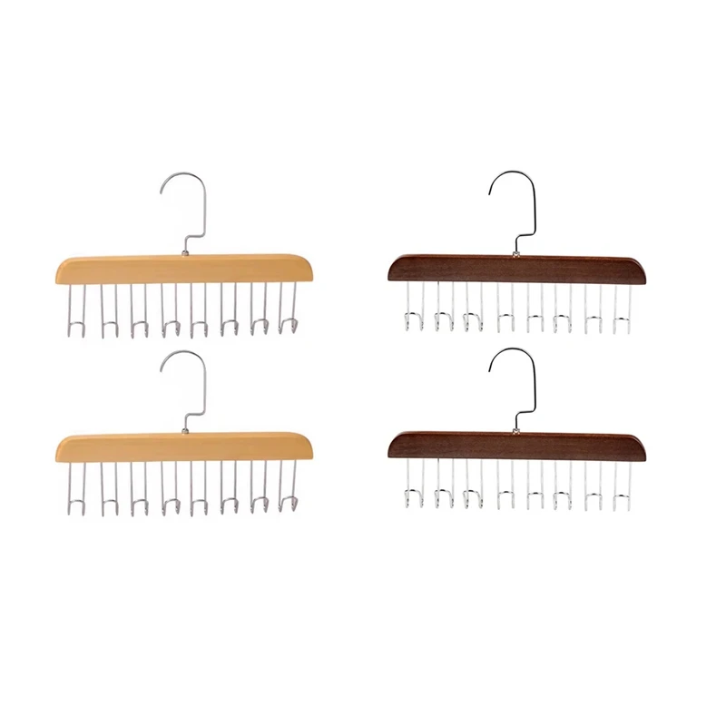 

Multi-Hook Wooden Scarf Hanger Space Saving Hanger Home Wardrobe Hanger Organizer Underwear Storage Rack