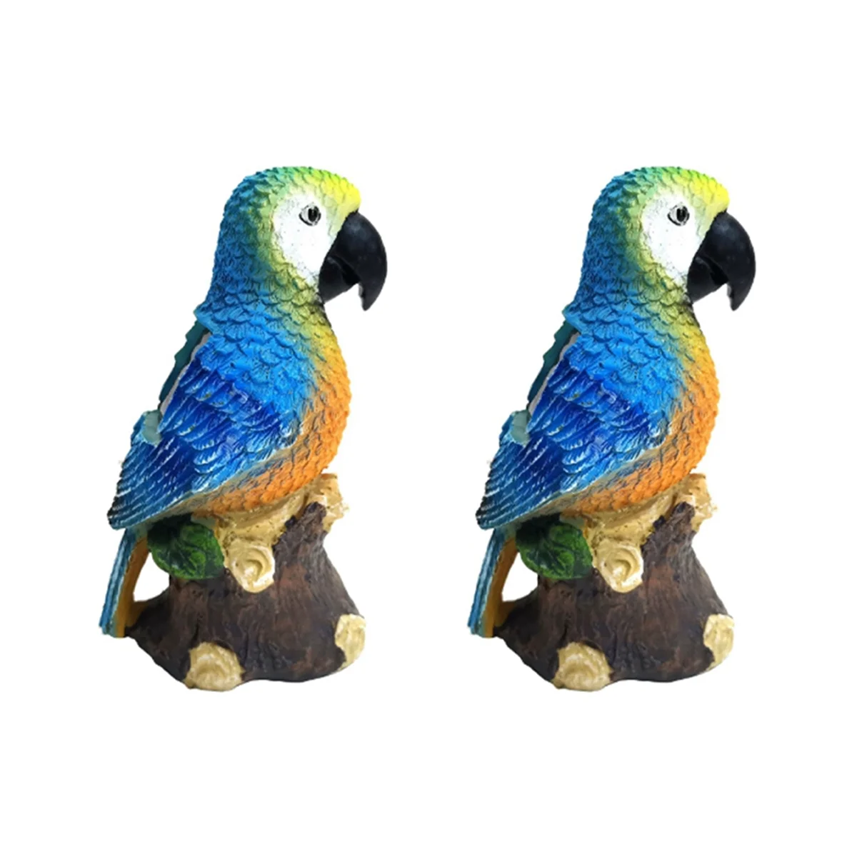 2pcs Solar Lights Outdoor Solar Parrot Light Parrot Resin Craft Lawn Balcony Night Light Garden Decor