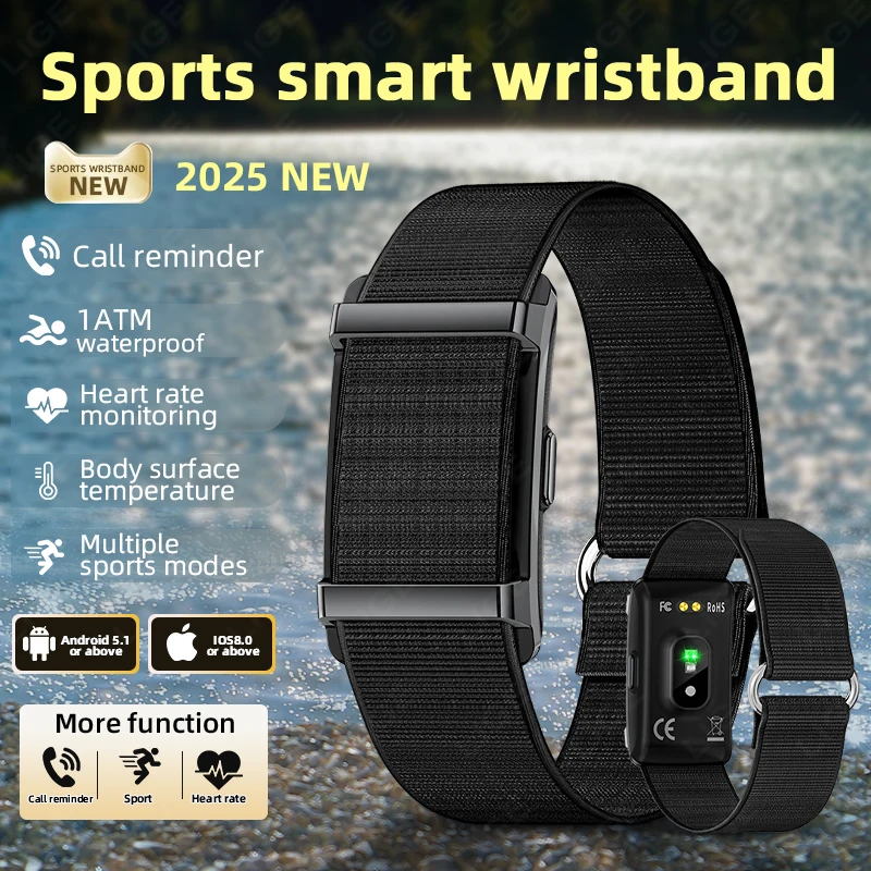

LIGE New Smart Bracelet Watch Health Fitness Tracker Heart Rate Body Temperature Monitor Multi-Sport Smart Wristband Pedometer