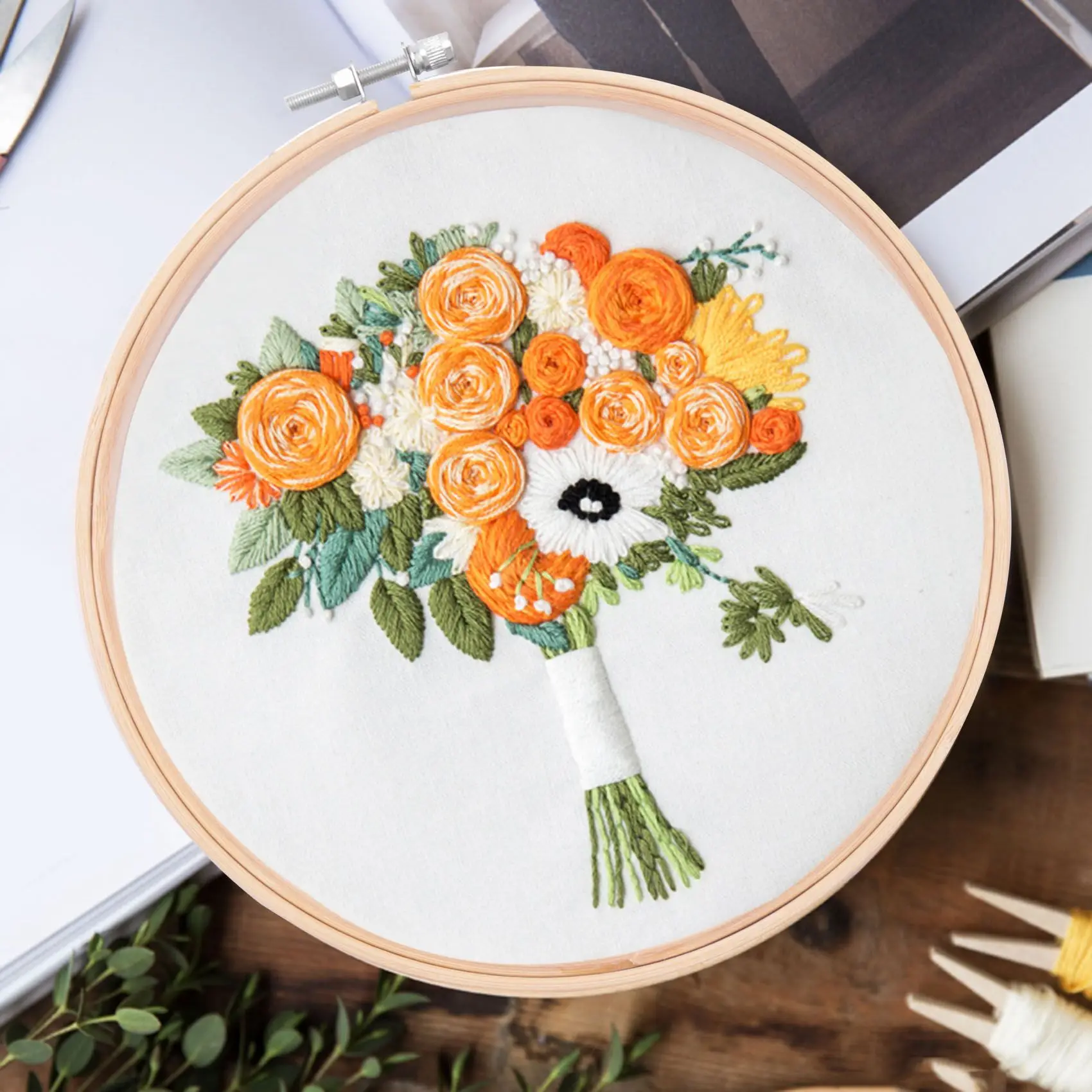 

RGBCX-HOME-8 шт. 8-дюймовые пяльцы для вышивания из бамбука для художественного ремесла, удобное шитье