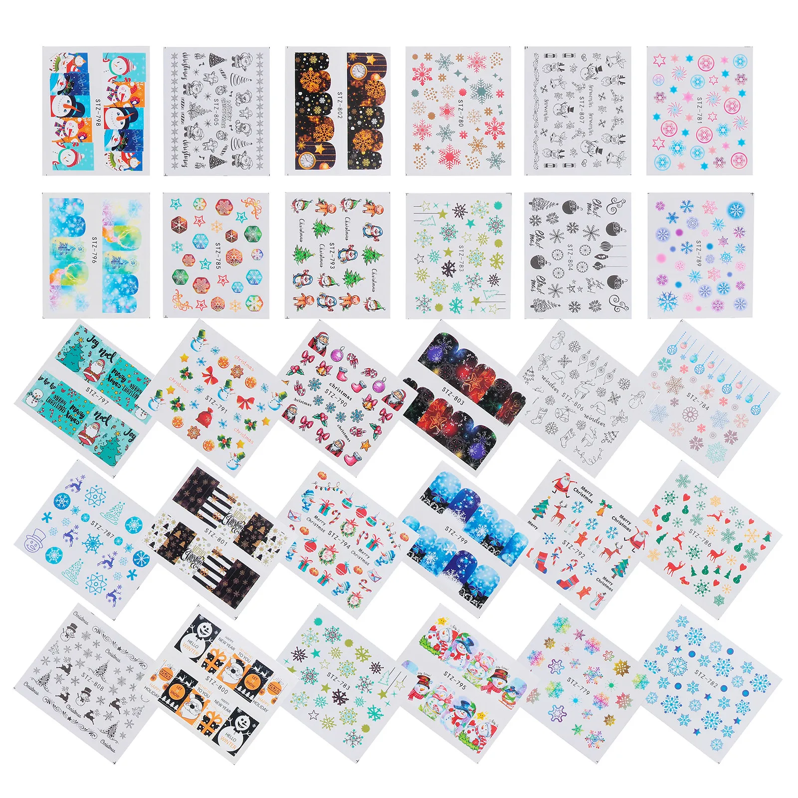

60 Sheets Party Nail Decals Xmas Stickers Christmas Manicure Snowflake PVC Holiday Festival