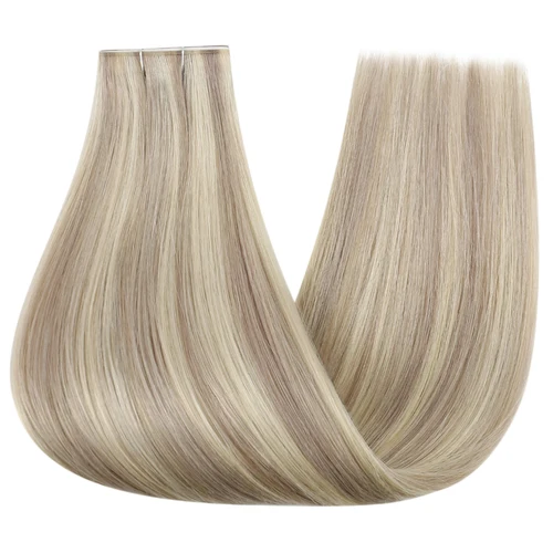 Imagen 2 del producto [NUEVO] Extensiones de cabello Genius invisibles de una pieza, 50G, brillo completo, cinta en cabello humano Real, trama de piel Remy, extremos gruesos para mujeres