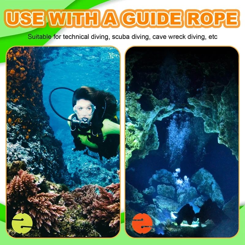 10PCS Cave Wreck Diving Marker Technical Diving Triangle Line Markers Guide Rope For Scuba Diving Luminous Light