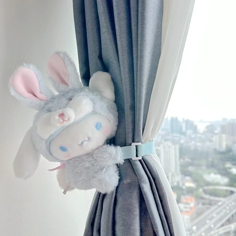 Cartoon Hello Kitty Curtain Tiebacks Kuromi Cinnamoroll Melody Plush Doll Curtain Holdback Buckle Clips Children Room Home Decor