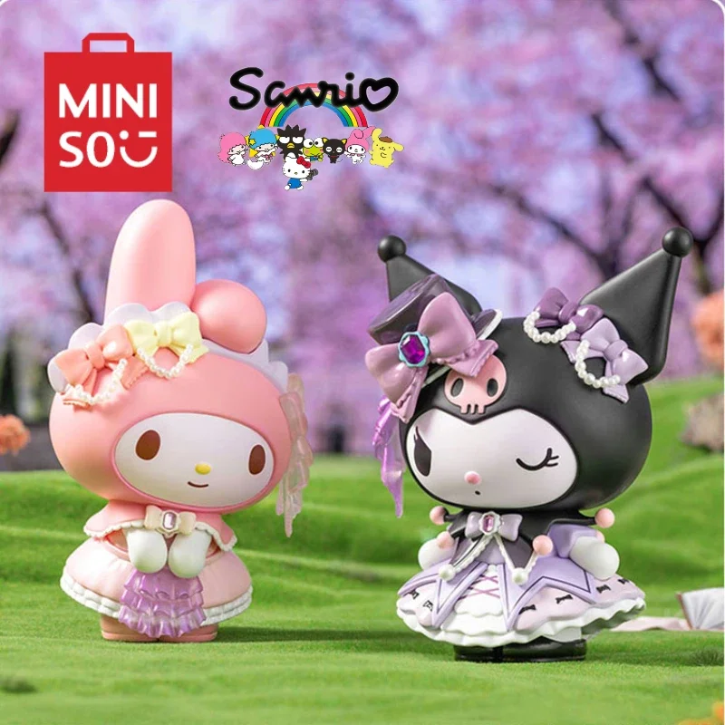 Authentic MINISO Sanrio MyMelody BlackBeauty Rosebud Decoration ModelCartoon Doll DecorationKawaii Children's Anime Toy GirlGift