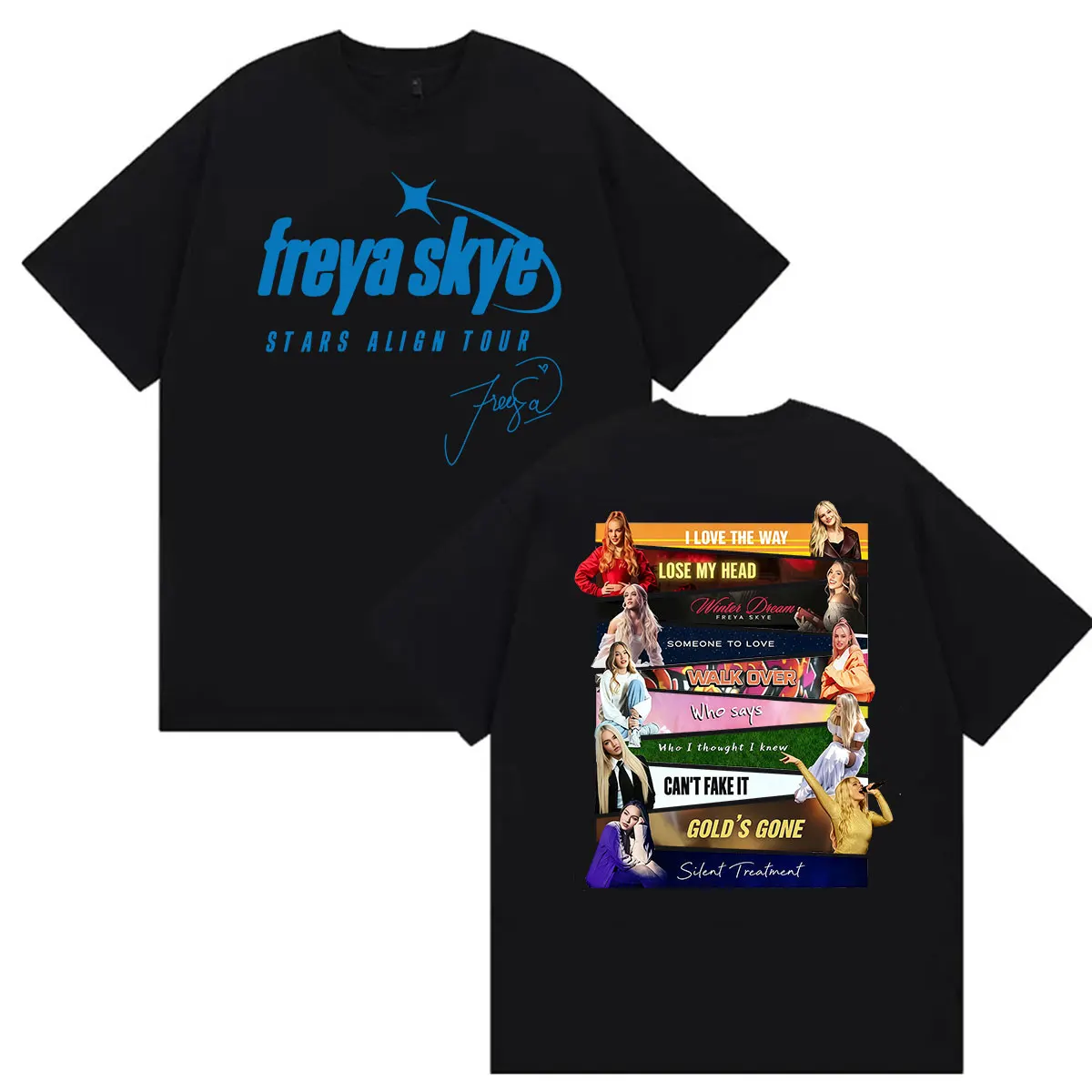 Freya Skye Stars Align Tour 2026 Graphic T Shirt Men Women Vintage Oversized Cotton T-shirts Aesthetic Clothing Fashion T-shirt