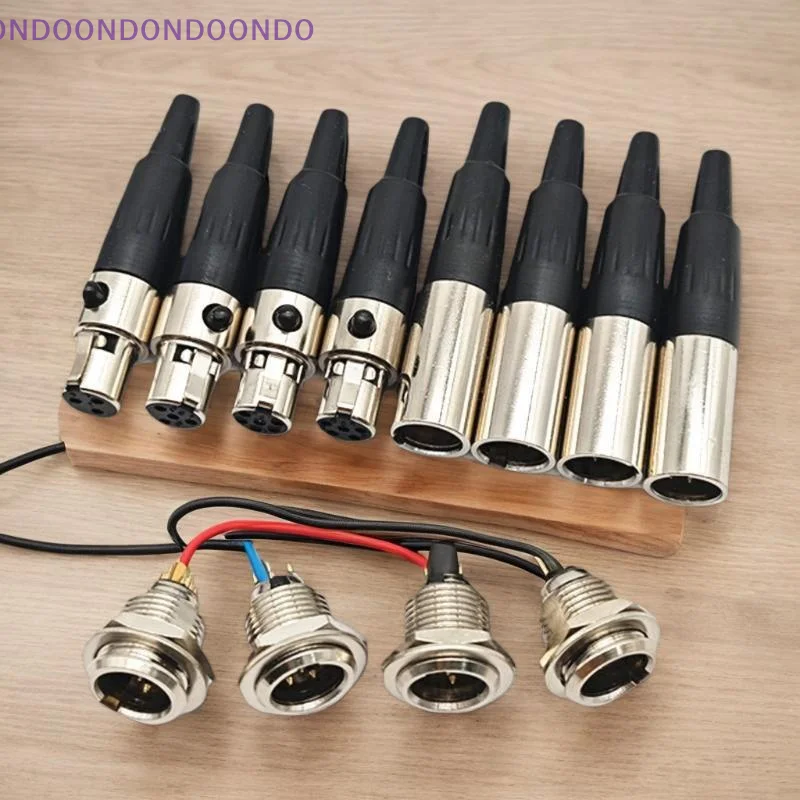 Single XLR Audio Connector: Small, Straight Mini XLR 3/4/5/6 Pin Plug for Microphone Cables