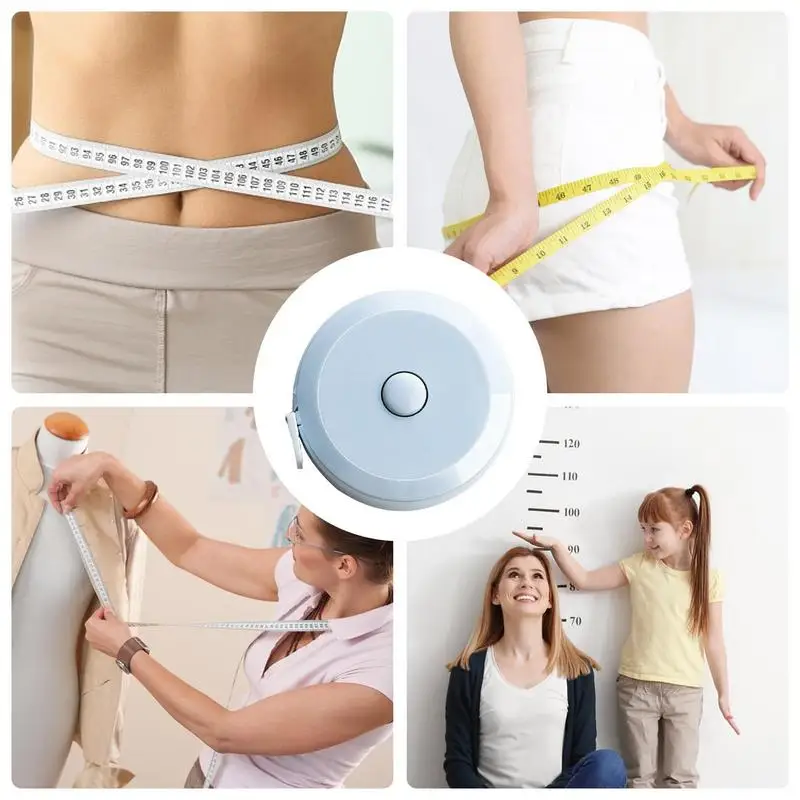 Cinta métrica portátil de 2m, escala de costura corporal, regla de sastre Flexible, centímetros, pulgadas, retráctil, autobloqueo, mini cinta métrica