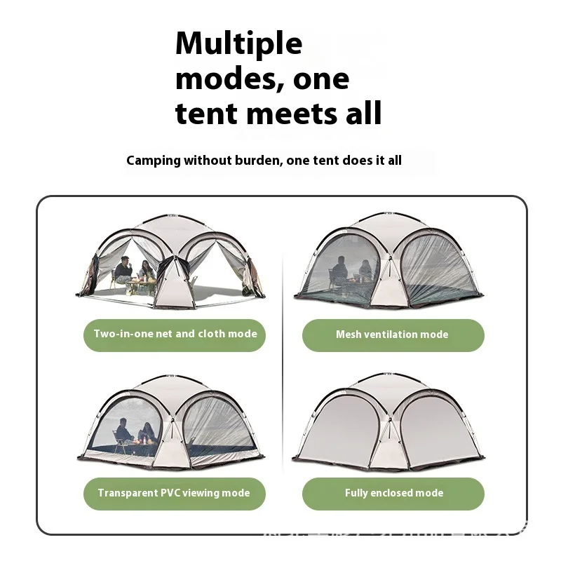 2025 Trending Single-Layer Black Rubber Dome Tent Oxford Outdoor Camping Sunshade Space-Saving Rainproof Ball Tent For Overnight