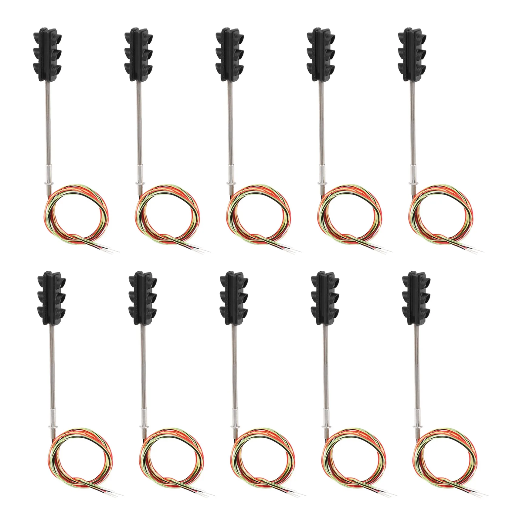 N75R-10X 3 Color Traffic Light Signals Ho Oo Scale Model 6LED For DIY Sand Table Crossing Street Construction Railway