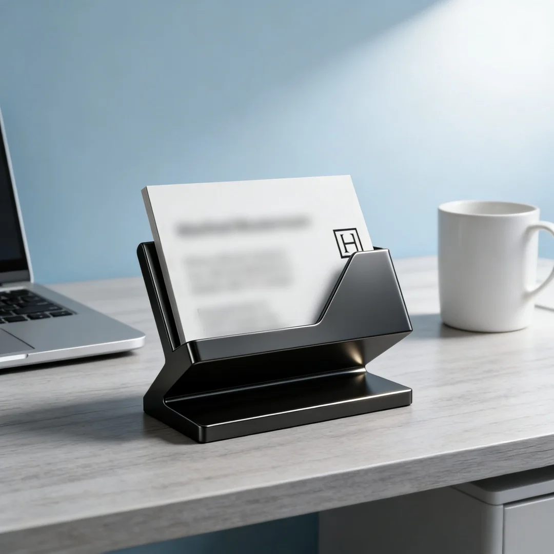 Minimalist Card Holder Compact Business Card Holder Plastic Desk Organizer Professional Desktop Card Display Stand For Office