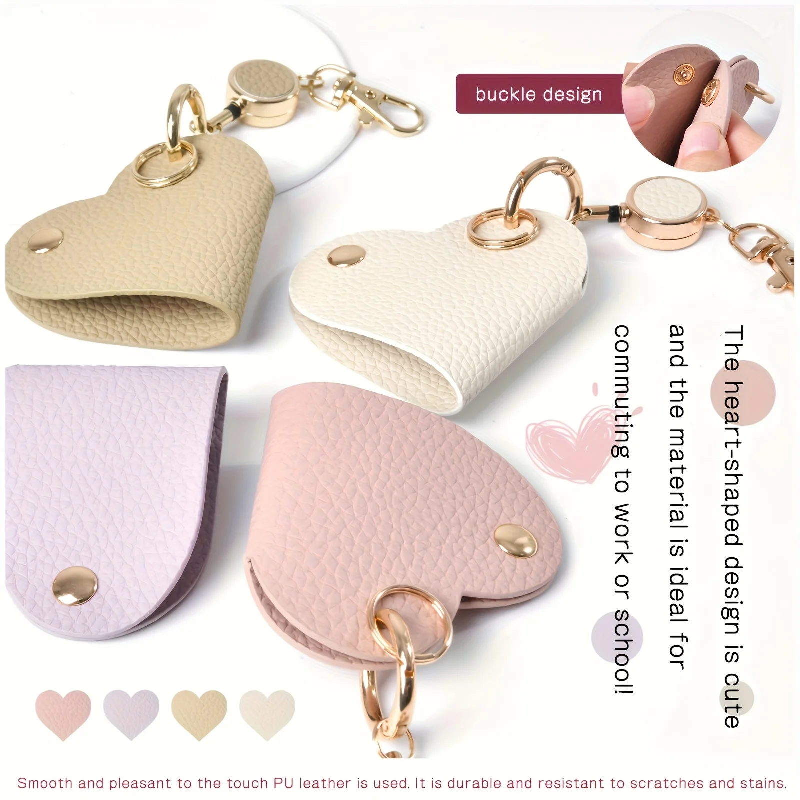 Herzförmiger Schlüsselanhänger mit einziehbarer Schnalle – das perfekte Accessoire für die Liebe und die ideale Wahl für Valentinstagsgeschenke – Detail 6