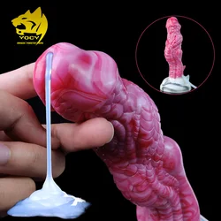 YOCY 8 Inch Fantasy Squirting Dragon Dildo Realistic Ejaculating G-Spot Anal Texture Knot Masturbator Sex Toy For Women