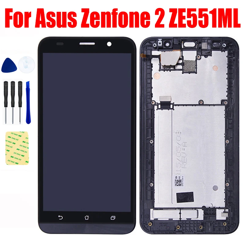 LCD For Asus Zenfone 2 ZE551ML Z00A Z00AD Z00ADB LCD Display Screen Matrix Pantalla Touch Digitizer Panel Assembly Frame