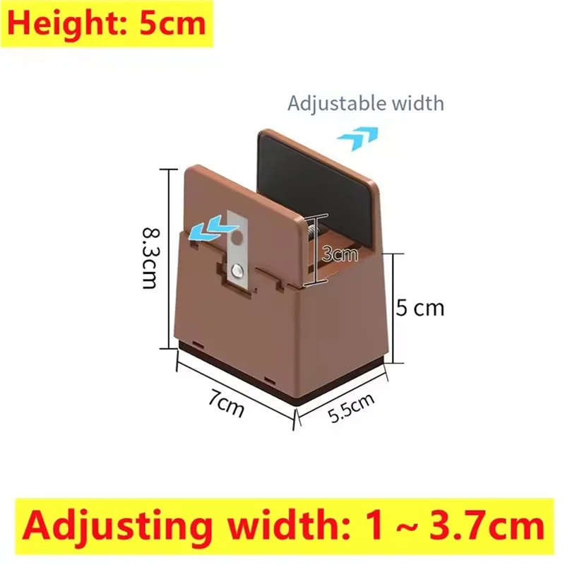 A19F-4PCS Adjustable Chair Feet Riser Screw Clamp 5Cm Heavy Duty Sofa Tables Bed Furniture Risers With Screw Clamp