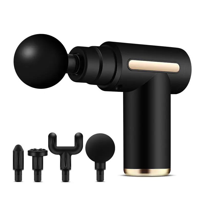 Powerful Portable Mini Massage Gun Handle Type Four Head Massage Gun for Home Gym Use