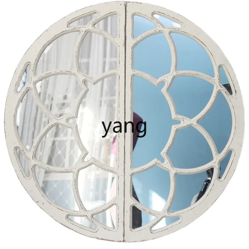 LTT wall decoration mirror bedroom living room entrance blocking round wall mirror retro old bed and breakfast