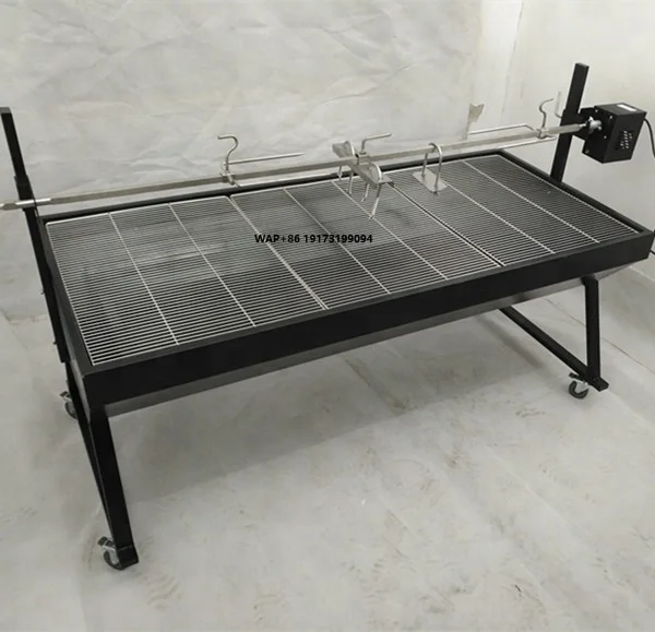 

Charcoal Bbq Electric Motor Barbecue Spit Roast Rotisserie Grill for Lamb Stainless Steel Outdoor Charcoal Lump Iron 85kg Load