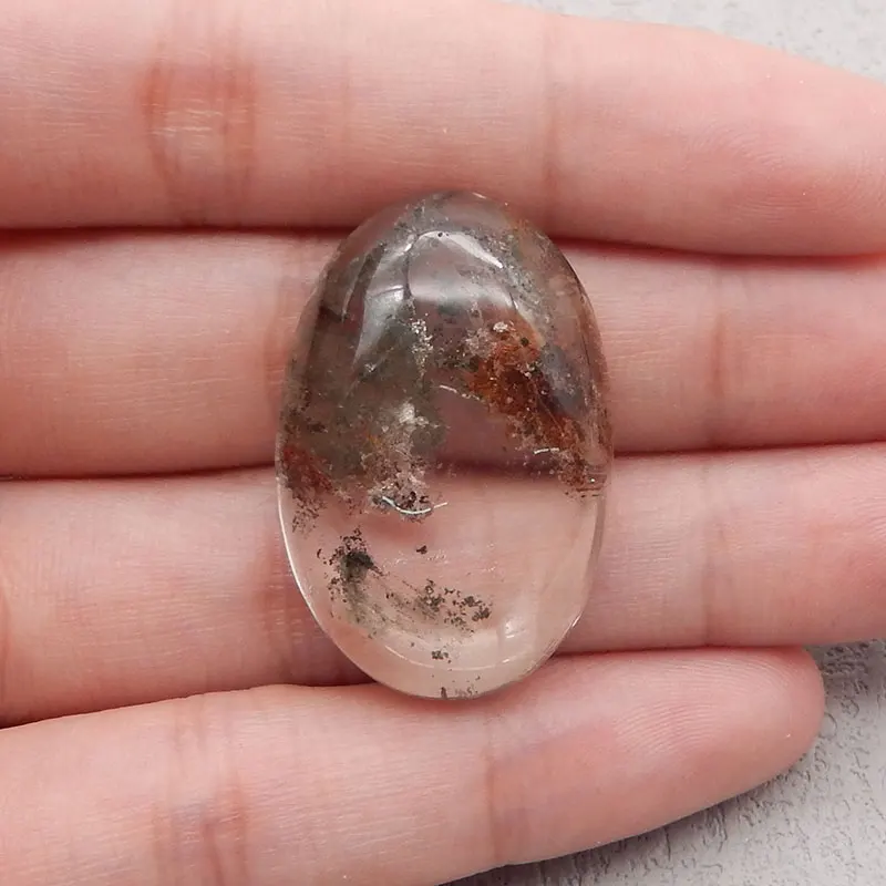 New Clear Natural Ghost Oval Cabochon,Landscape Quartz,Gems Specimen Healing Pendant Jewelry Accessories
