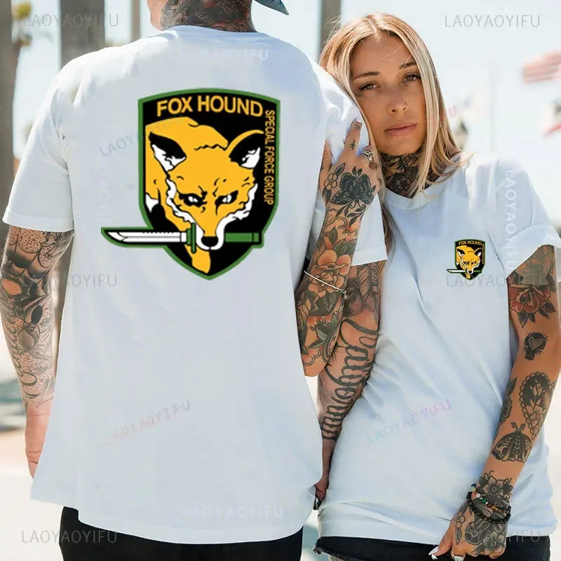 The Metal Solid Snake 5 V Foxhound Special Force Group Fox Hound Cotton T-Shirt Hot Selling Fitness Clothing Print Tee Shirts