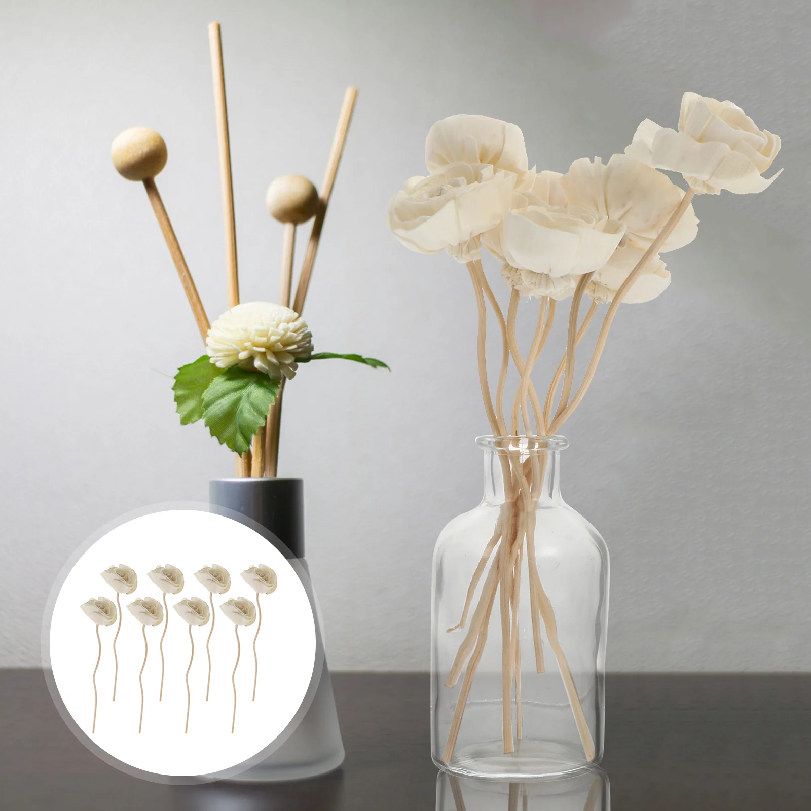 8 Pcs Essential Oil Humidifier Tong Grass Flower Aroma Diffuser Rattans Aromatherapy Vines Perfume Sticks White Tool Bride