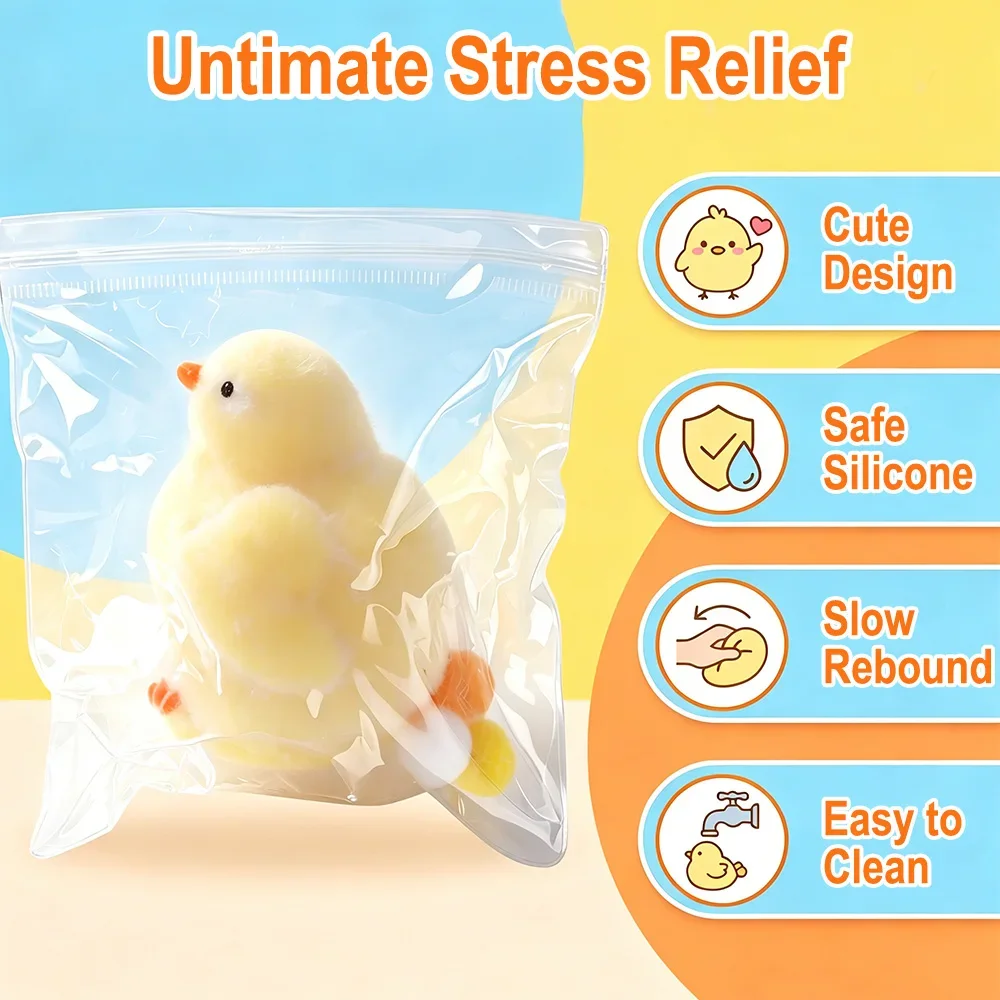 Simulated Baby Chick Squeeze-able Soft Plush Toy Soft Texture Super Soft To The Touch for Stress Relief and Emotional Healing
