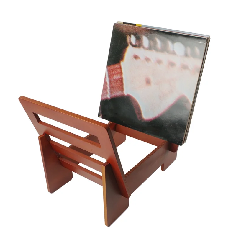 

NALFI-Vinyl Record Storage Holder Large Capacity Display Stand With Clear Acrylic Ends Wooden For LP Album Deskop Rack