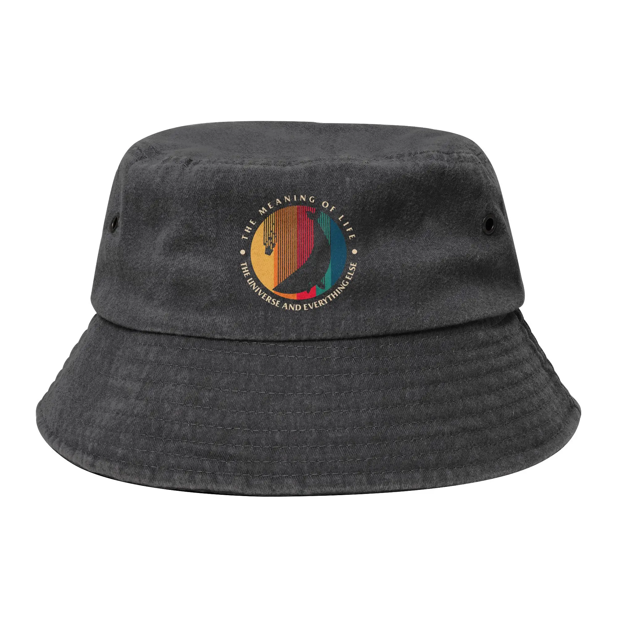 Unique dont panic 42 The Answer To Life Cotton Bucket Hat For Unisex  Washed Distressed Bob Hat Beach Vacation Getaway Headwear