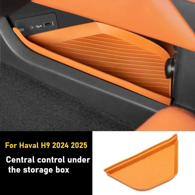 

For Great Wall Haval H9 2024 2025 Central Control Lower Storage Box Silicone Waterproof Console Organizer Tray Accessories