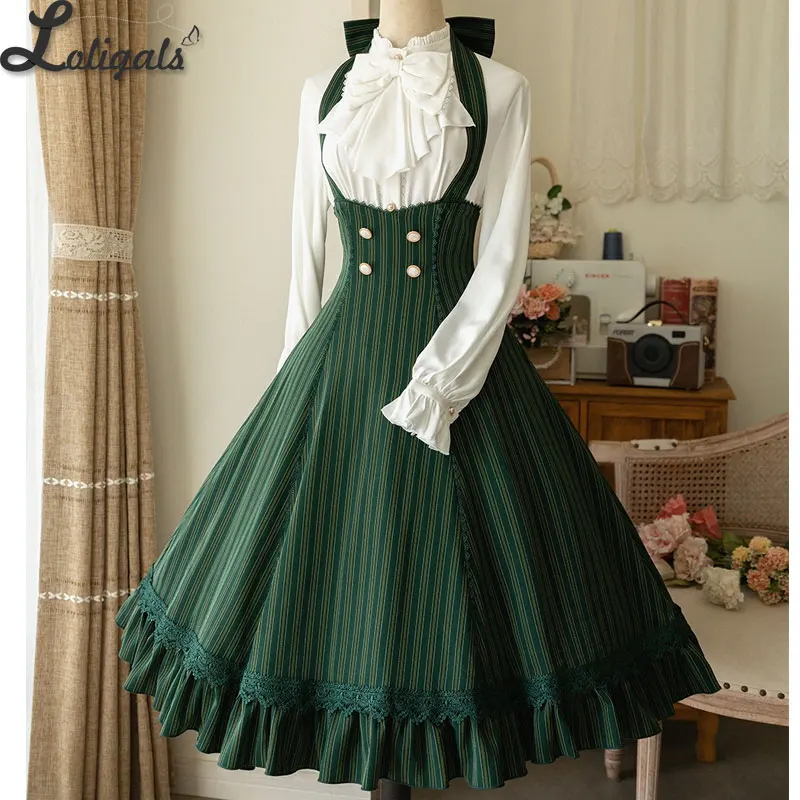 Vintage Lolita JSK Dress Classic Under Bust Long Halter Neck Party Dress ~ South of The Forest