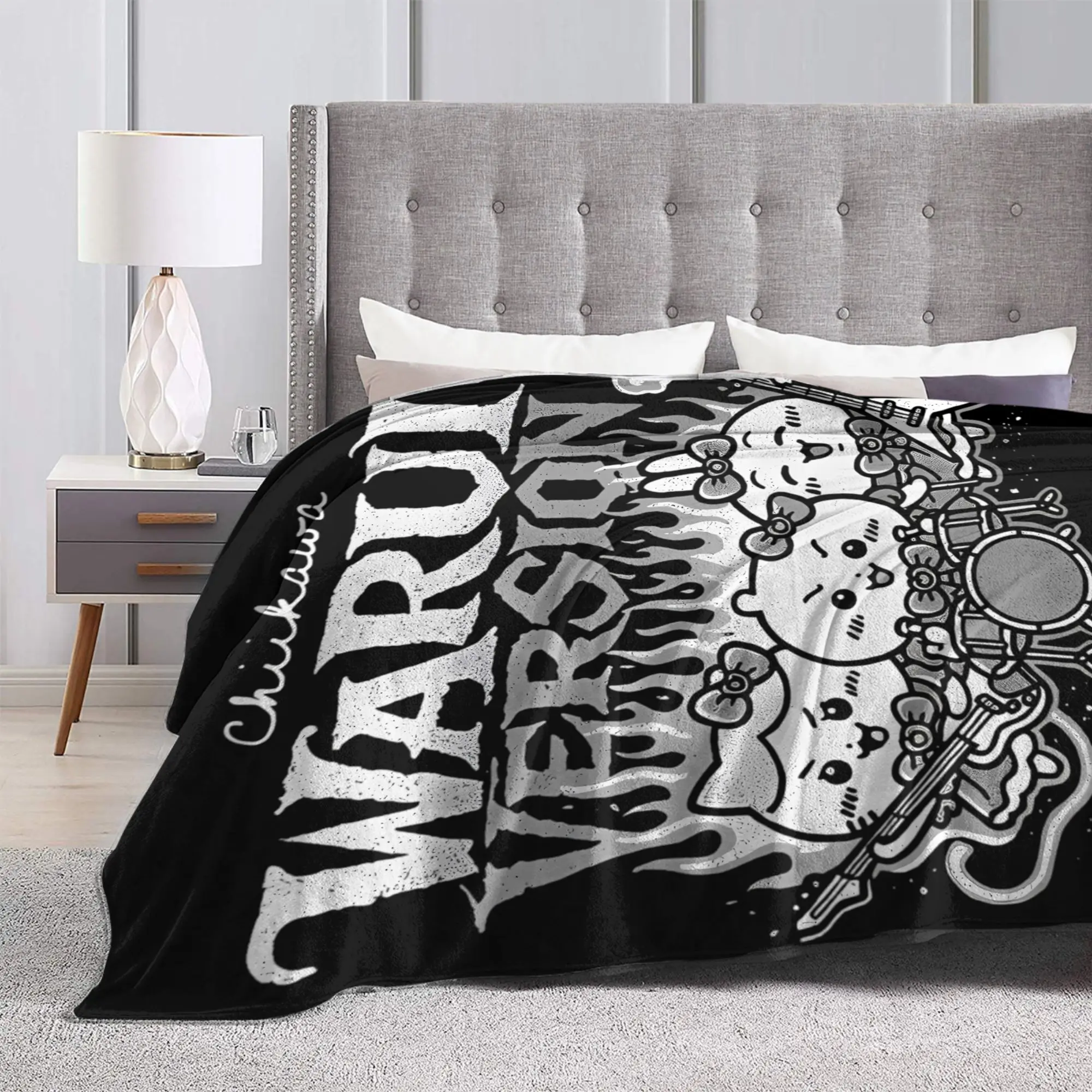 Chiikawa Hachiware Usagi Warui نسخة الصوف رمي بطانية الجرونج البطانيات ل أريكة المفارش لينة في الهواء الطلق تنفس #4