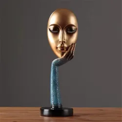 Modern Human Meditators Abstract Lady Face Character Resin Statues Sculpture Art Crafts Figurine Home Decorative Display