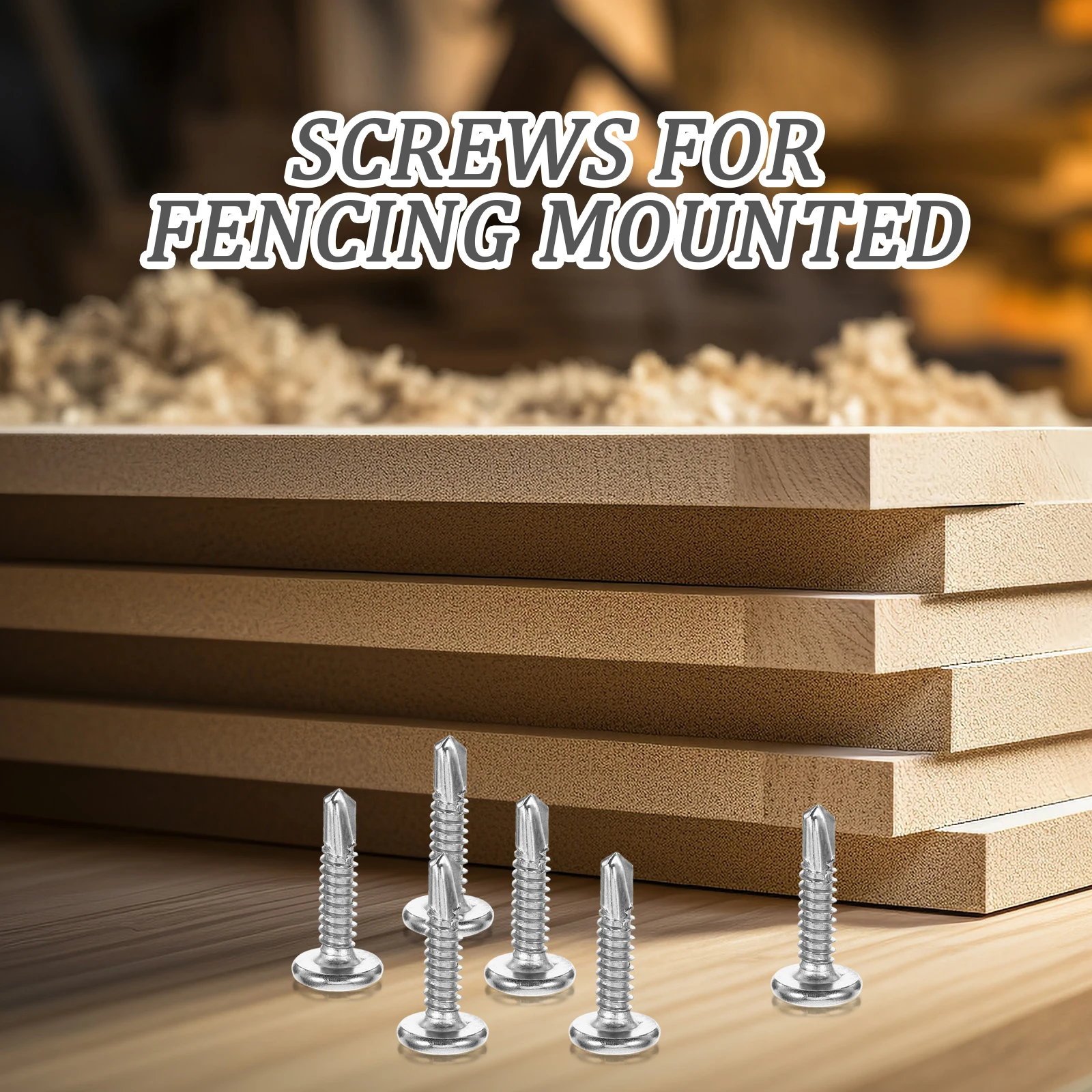 

20PCS Self-tapping Screws .5x25 Stainless Steel Hexagonal Drill Tail Fencing Mounted Child Nails Metal Hardware