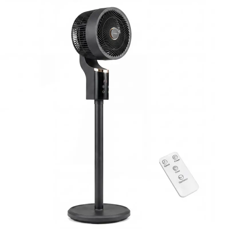 

Compact Oscillating Standing Fan with 70° Oscillation and 90° Tilt for Home Office-Black