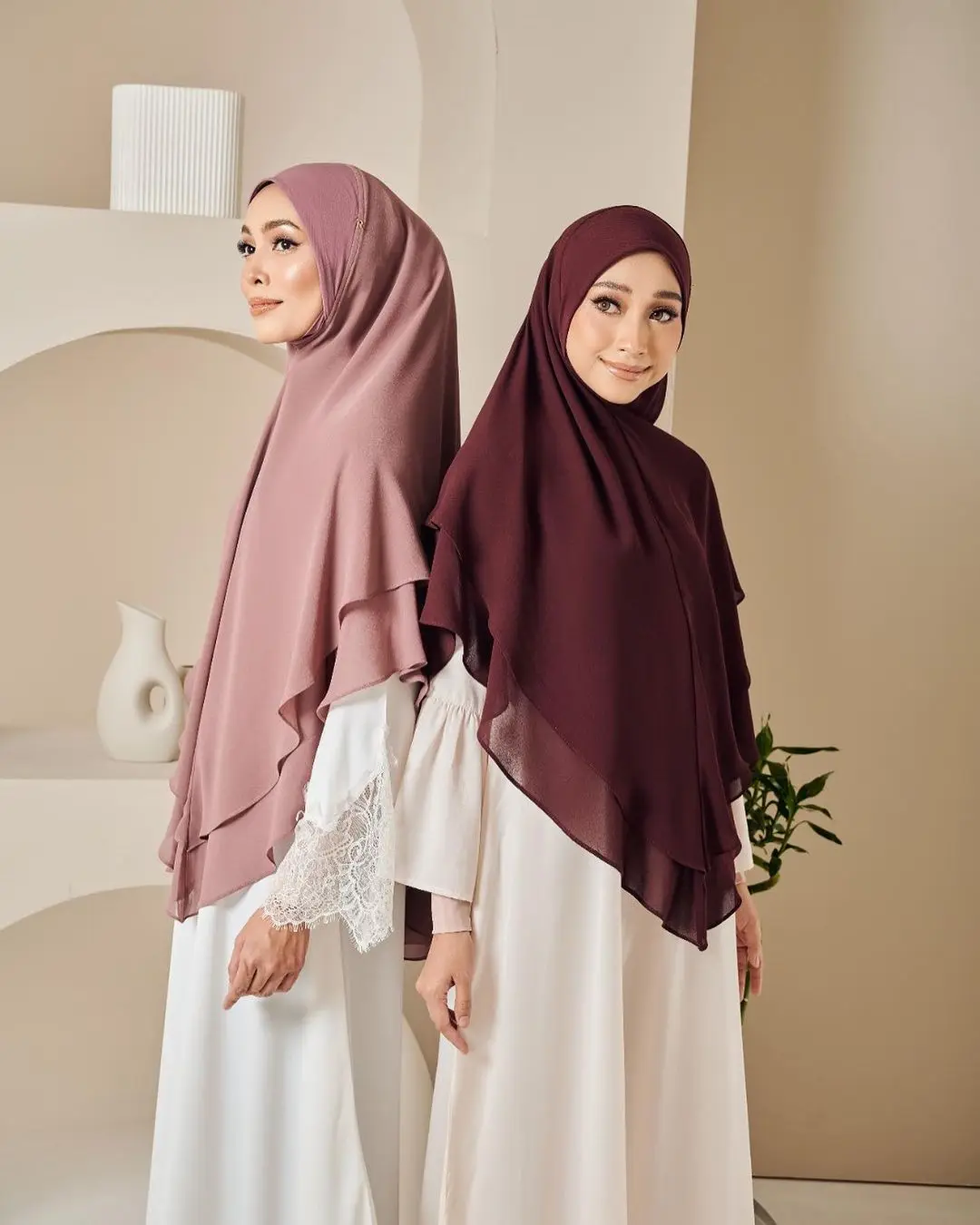 1pc Frauen Chiffon Instant Hijab Schal doppels chichtige große Größe Abaya Hijabs