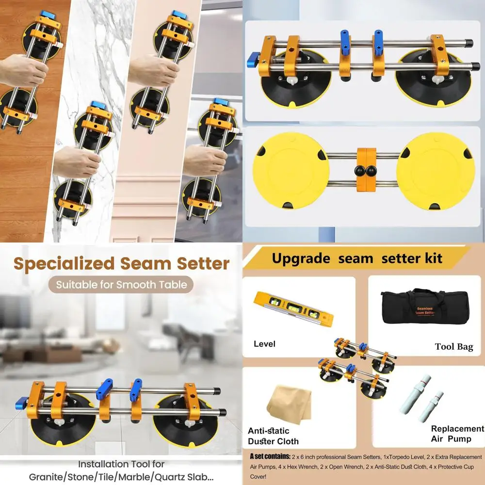 

Набор из 6 вакуумных присосок для сращивания гранита, выравнивания и соединения каменных швов (включает воздушный насос, сумку для инструментов и...