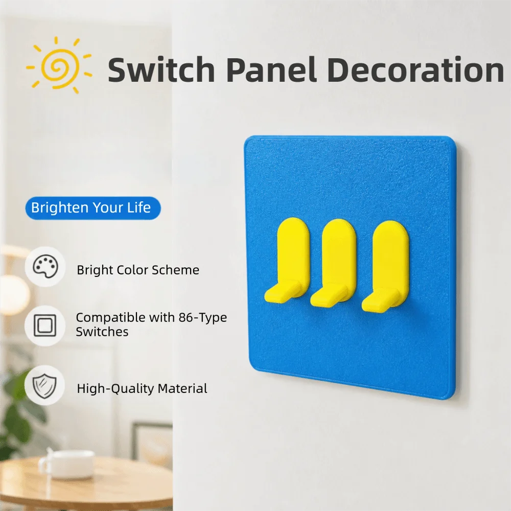 1/2/3 Gang Light Switch Cover 3D Printed Retro Vintage Joystick Switch Stickers 86 Type Removable Console-shaped Switch Cover