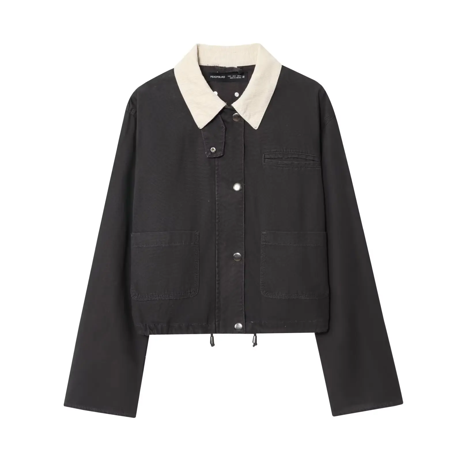 

New Workwear-Style Short Jacket with Lapel Collar and Long Sleeves Women's Outerwear Fashion Top