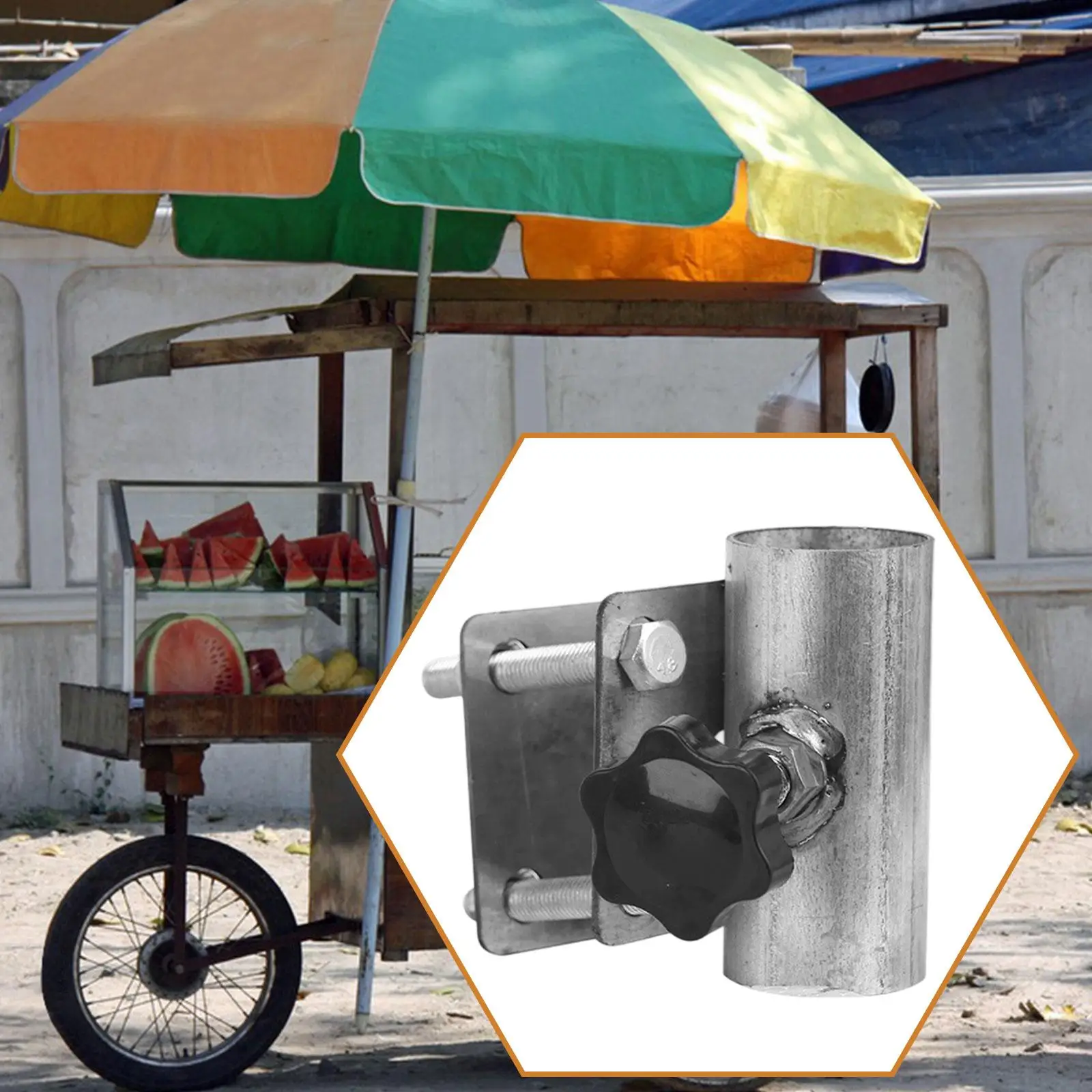

Patio Umbrella Holder Adjustable Anti Slip Mount Bracket Heavy Duty Deck Umbrella Mount for Outdoor Deck Beach Garden Courtyard