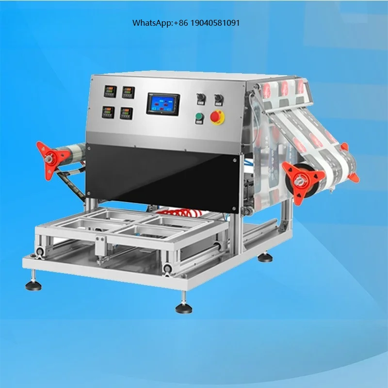 Commercial Automatic Electric Heat Sealing Lunch Box Cans Sealing Machine Prefabricated Dish Nitrogen Filling Packing Machine