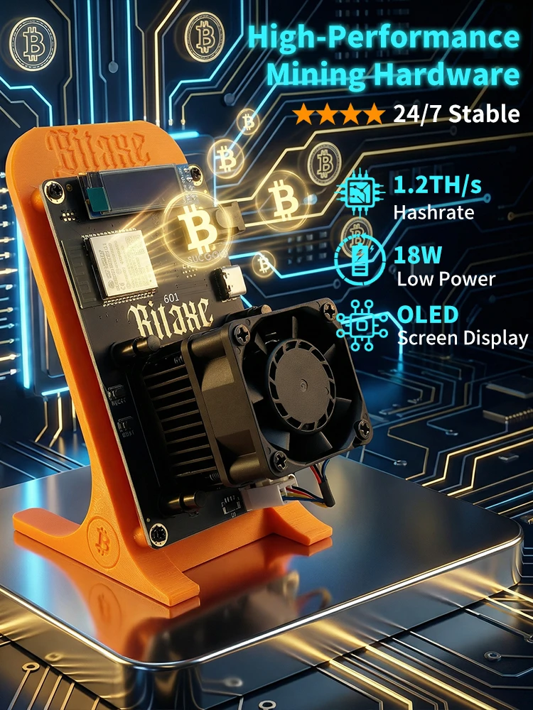 2026 Nieuwste Bitaxe Gamma 601 Solo Miner 1.2Th/s 18W BM1370 Asic Chip Krachtige open-source Bitcoin Miner met voeding - afbeelding 2