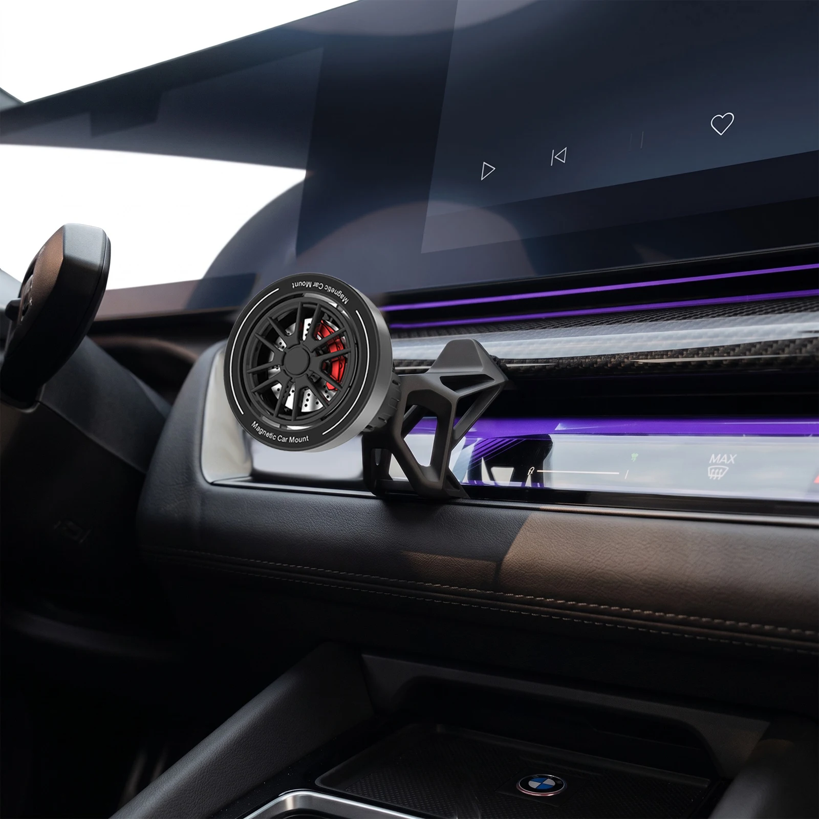 Für BMW 5er G60 2024 2025 2026 Handyhalterung mit Luftstrom-Kühlung 360° Autotelefonhalter ° Drehbare Telefonhalterung Zubehör für BMW i5 – Detail 5