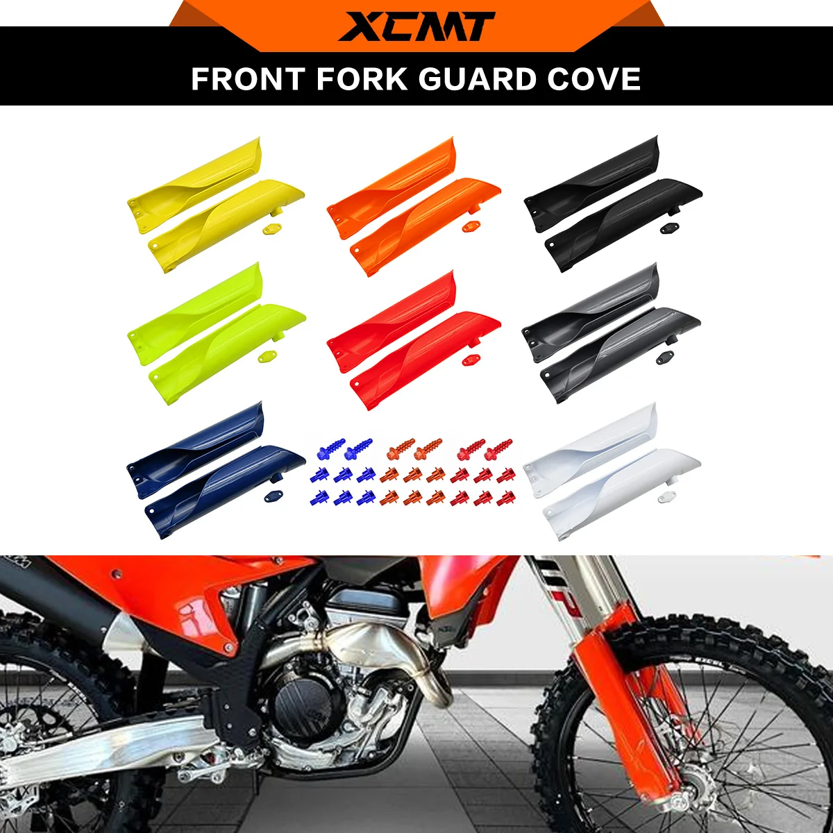 

2024 Motorcycle Fork Protector Guard Front Shock Absorber Cover For KTM 2016-2023 EXC EXCF SX SXF XC XCF XCW XCFW XWF 125-500CC
