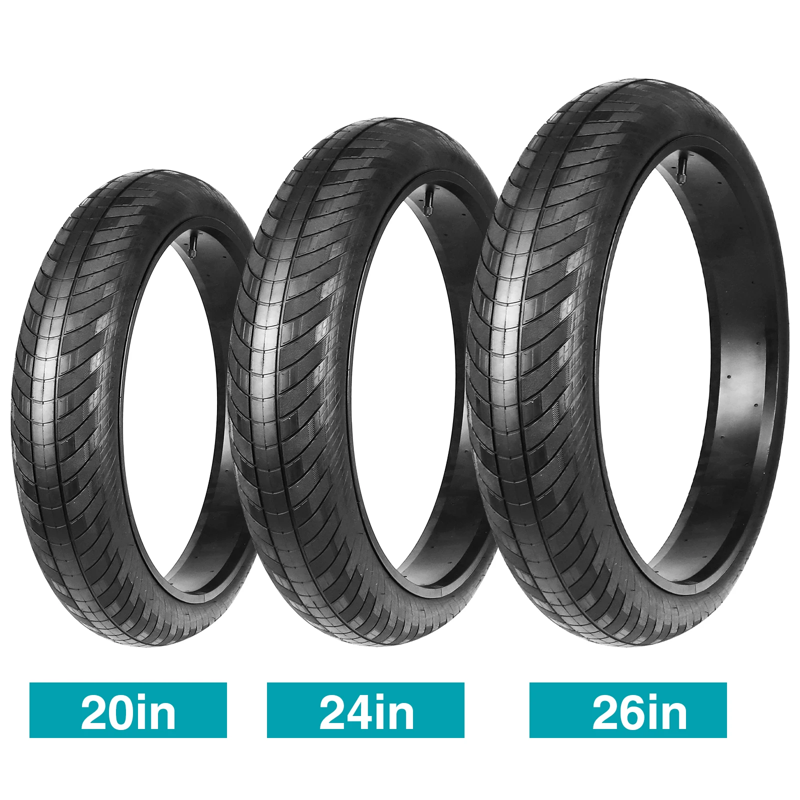 

ZUKKA E Bike Fat Tire 20/24/26x 3.0 Fat Tire Heavy Duty High-Performance Wear-Resistant E-Bike Mountain Snow Bike Tire Black